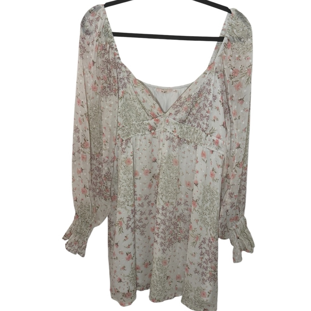 White Smocked Long Sleeve Sun Dress